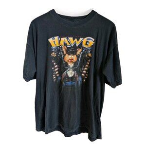 Vintage The Great American Hawg T-Shirt Mens XL Black Tuff T-S Hog Biker Shirt